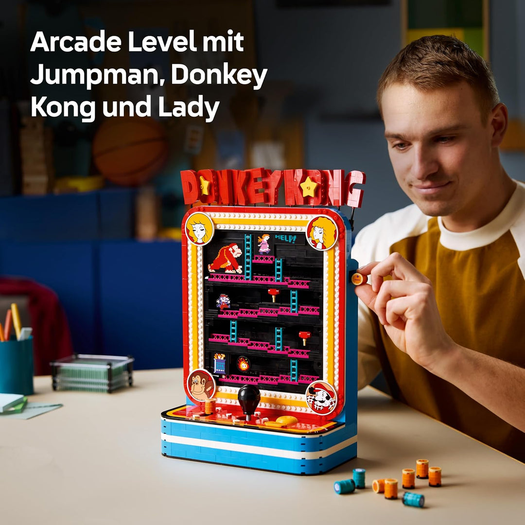 LEGO Super Mario Donkey Kong Arcade - Interaktives 3D Modellbau für Erwachsene mit Joystick &amp; Fässer