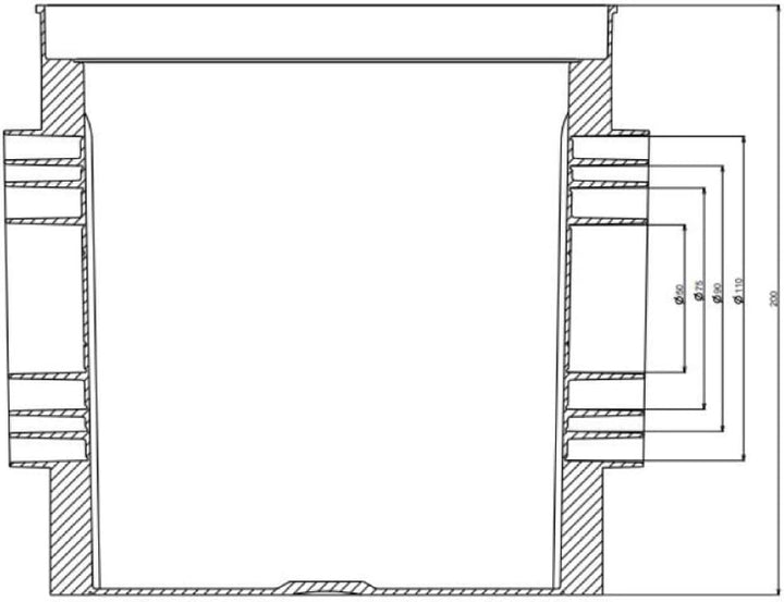 ARLI Revisionsschacht 200 x 200 x 200 mm Kontrollschacht mit Deckel - Hochwertiger Wartungsschacht f