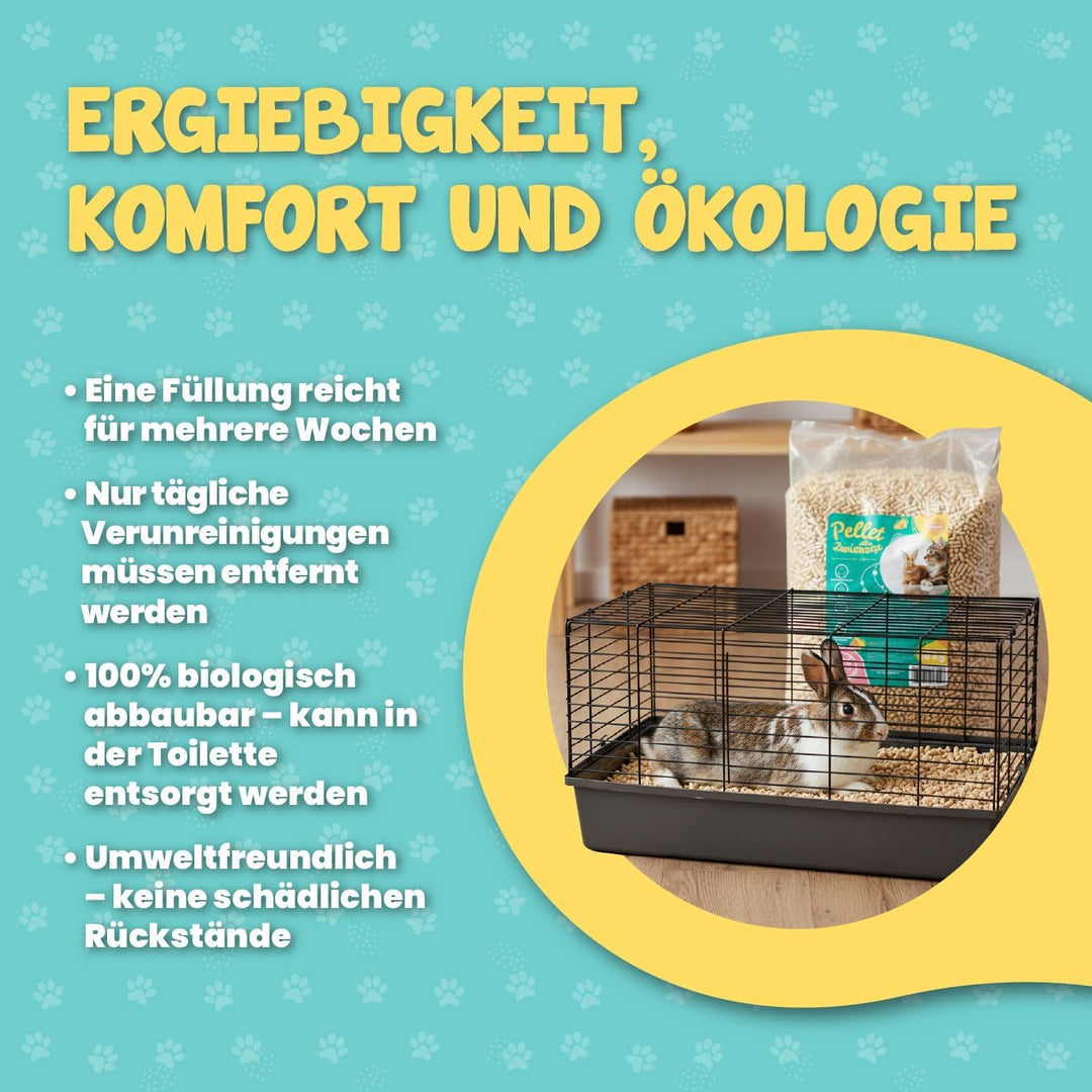Katzenstreu Pellets | Holzpellets 100% reines Kiefernholz, pflanzliche nicht klumpende Streu für Kat