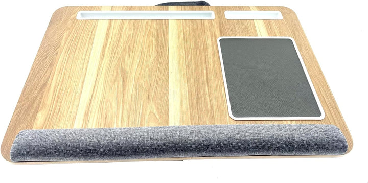 Laptopkissen Knietablett, Laptop Unterlage mit Mauspad, Laptop Kissen in Holz Optik, Kissentablett,