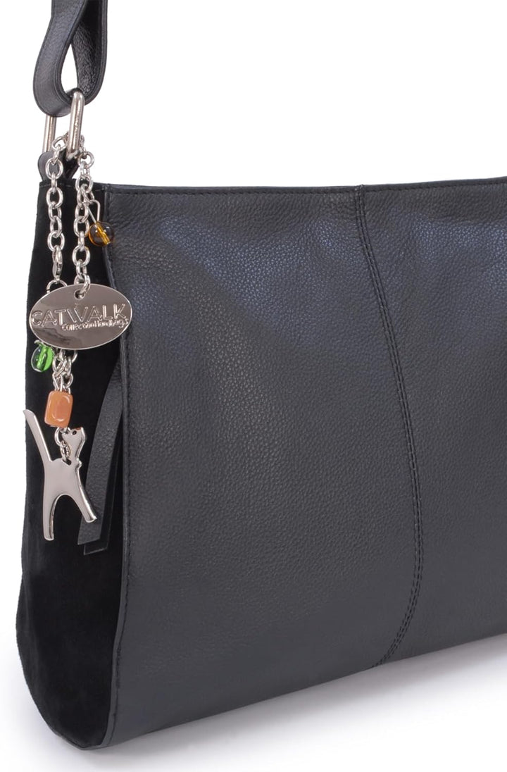 Catwalk Collection Handbags - Leder Und Veloursleder - Umhängetasche/Schultertasche von Kindle/Table