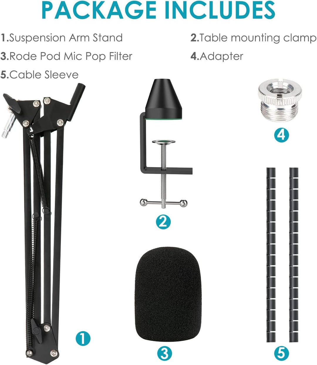 YOUSHARES Mikrofonarm für Rode PodMic & PodMic USB - Profi Microphone Arm Ständer inklusive Schaumst
