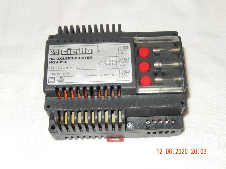 Siedle NG 402-0 Netzgleichrichter/Netzgerät/Netztrafo für Sprechanlage mit Anschlusshema, NEU ohne O