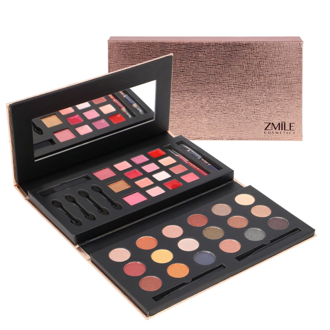 ZMILE COSMETICS Glam To Go Beauty Box vegane Kosmetik mit Spiegel - Kleines Make Up Set für Unterweg