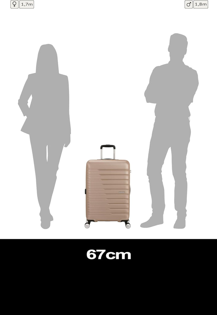 American Tourister Flashline - Hartschalenkoffer Mittelgross (67cm), Erweiterbar, Reisekoffer mit 4