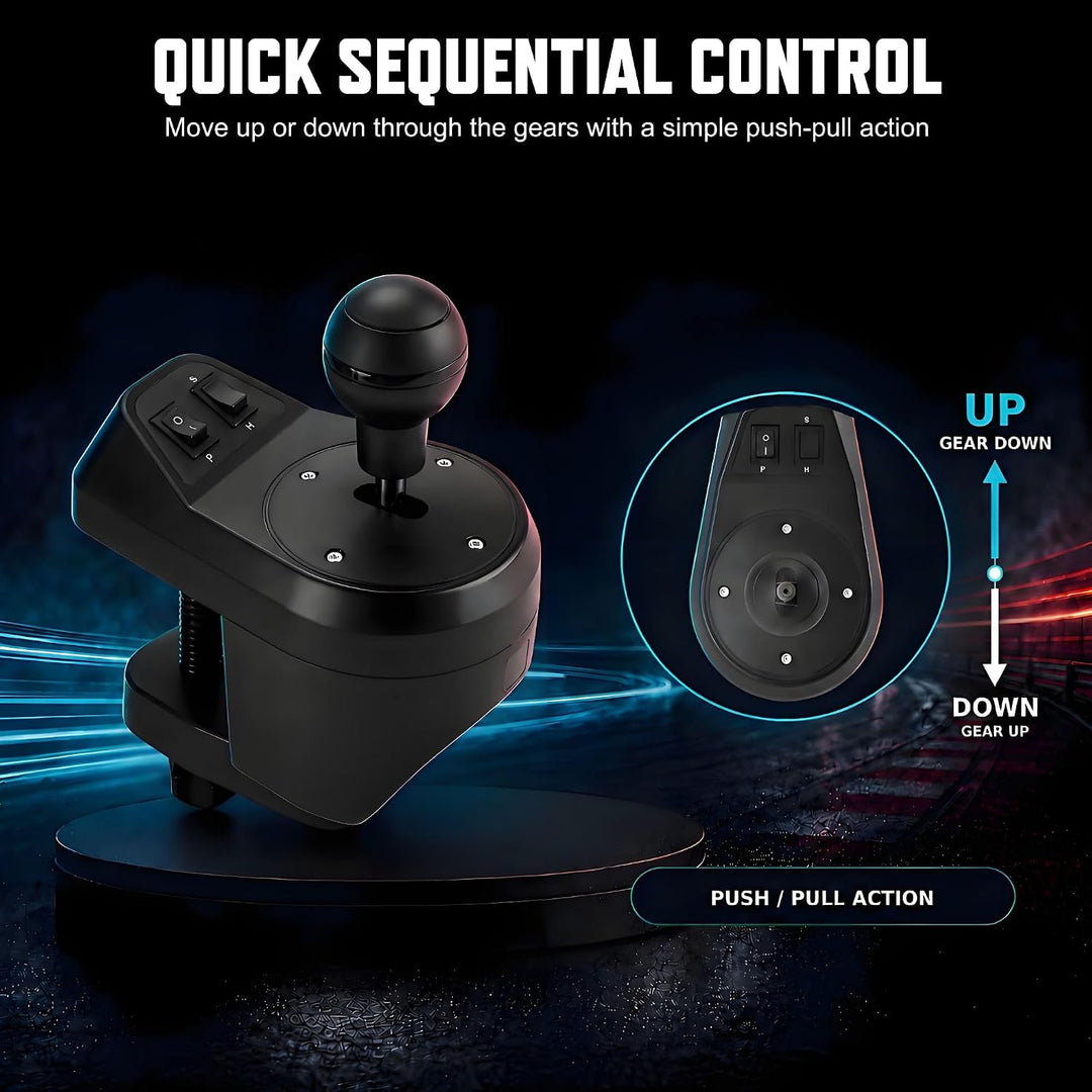 NITHO USB-Schalthebel Kompatibel mit PC-/Windows-Spielen, Realistischer Schalthebel, 6 Gänge mit H-S