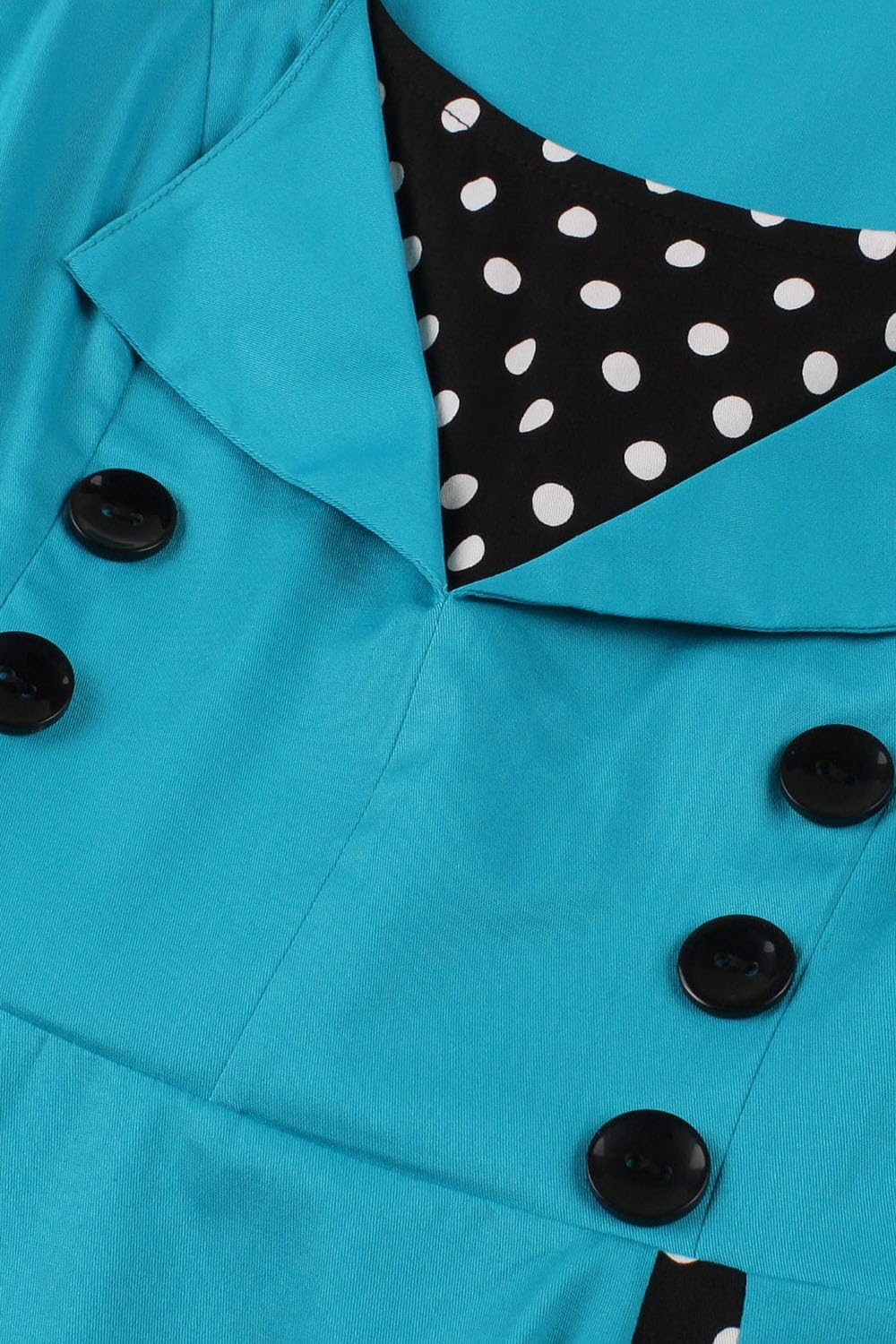 Damen 50er Jahre Kleider mit Gepunkte Rockabilly, S Türkis