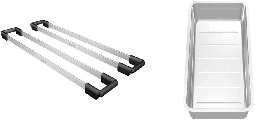 BLANCO Top-Schienen aus Edelstahl, 235906, 416 mm & Multifunktionsschale aus Edelstahl,227692, 131 c