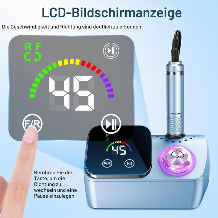 Cadrim Nagelfräser, 45000 U/min Nagelfräser für Gelnägel, Elektrische Nagelfeile Maniküre Pediküre S