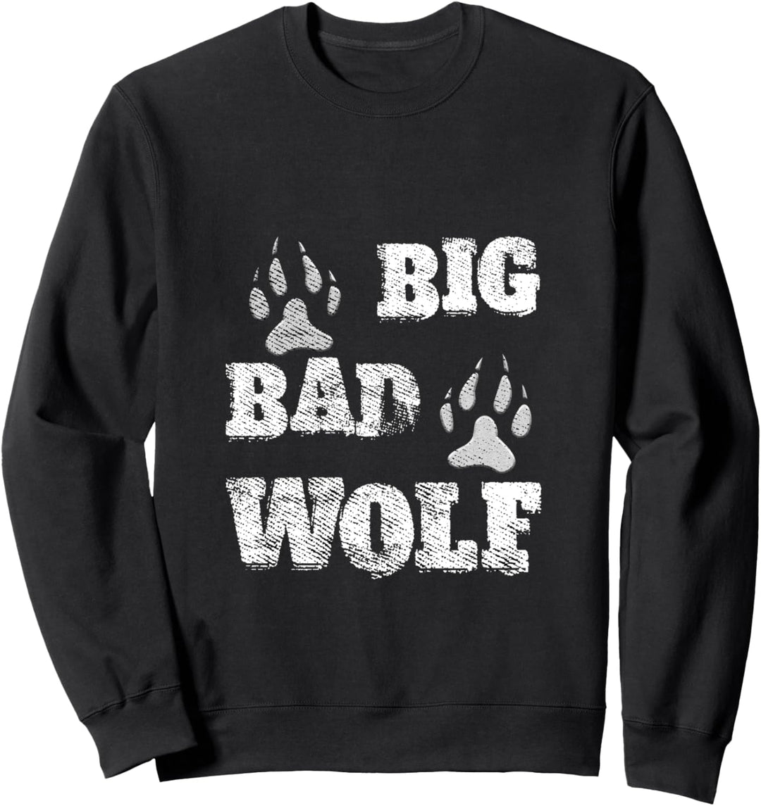BIG und böser Wolf disstressed Paw Print Sweatshirt