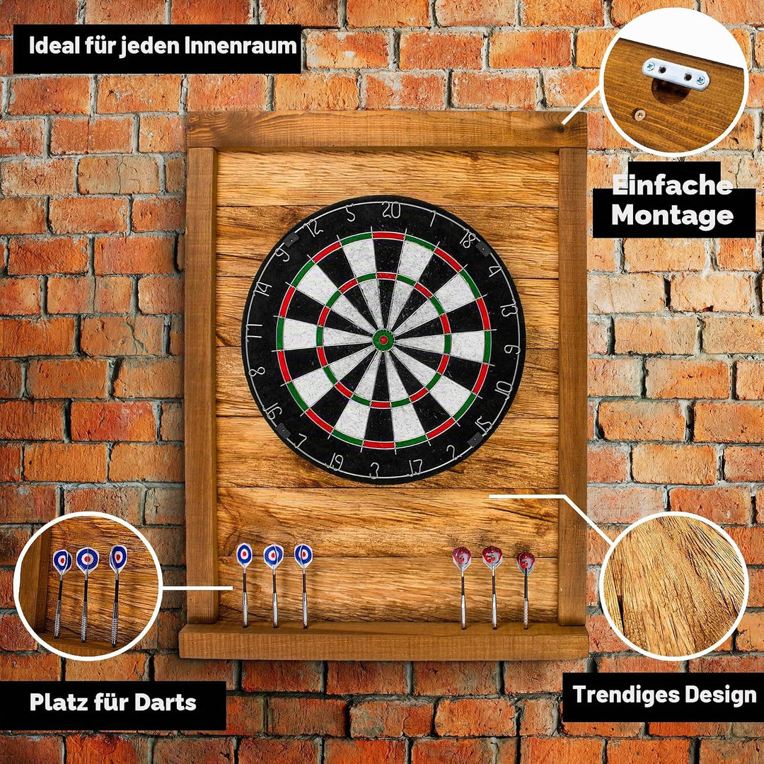 John Paddle Premium Dart Wandschutz Surround aus Holz im Loft Retro Vintage Stil Vintage Stil Brown,