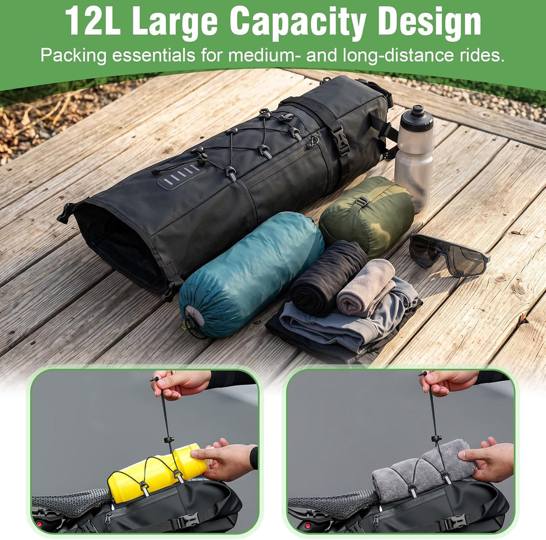 Gugxiom 12L Bikepacking Satteltasche,Wasserdicht,super Fester Halt