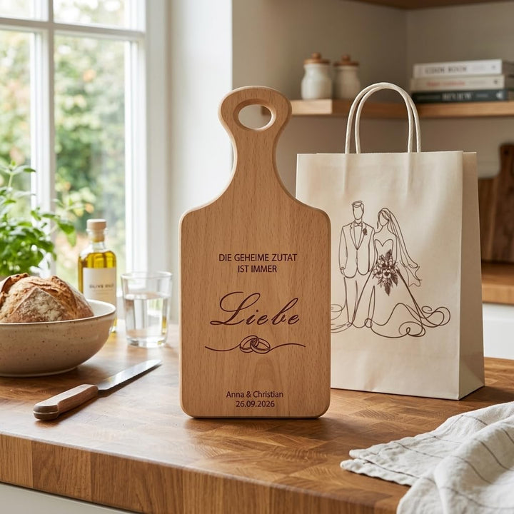 Personalisiertes Schneidebrett Hochzeit Geschenke Set