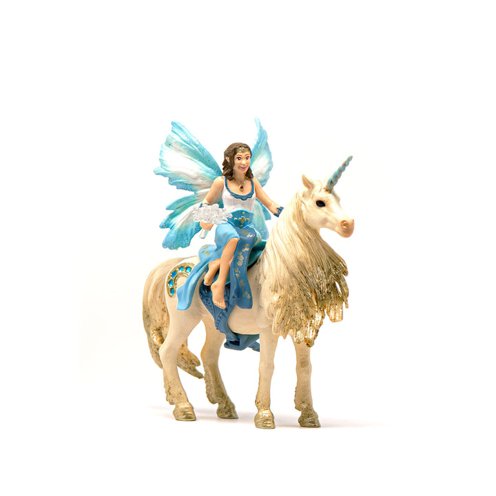 Schleich 42508 Eyela Riding on Golden Unicorn Bayala, 16 x 19 x 25.5 cm Standardverpackung, Standard