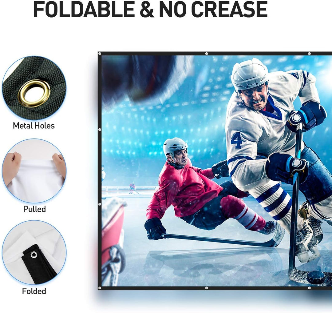 Beamer Leinwand Gross 150 Inch 16:9 Portable Leinwand für Beamer Unterstützung Projektion waschbar P