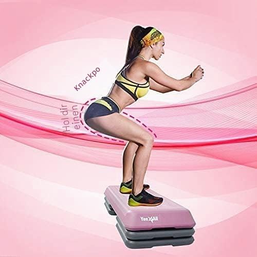 Yes4All Aerobic Stepper, Stepbench Aerobic-Fitness Steppbrett, Übung Workout Schritt Plattform mit 4