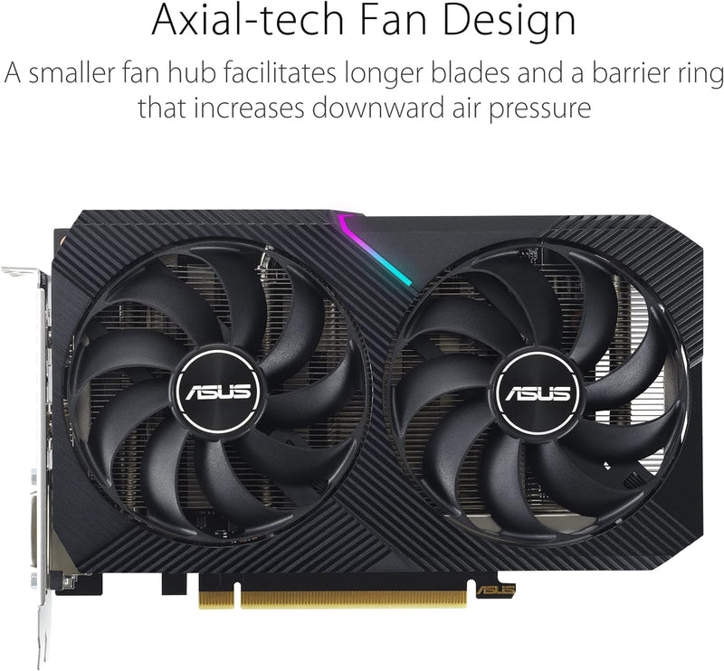 ASUS Dual GeForce RTX 3050 V2 OC Edition 8GB GDDR6 Gaming Grafikkarte (Nvidia RTX3050 V2, PCIe 4.0,