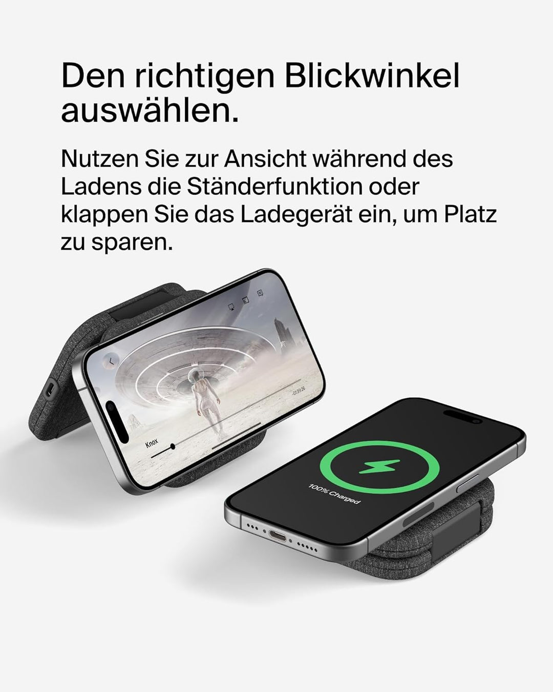 Belkin BoostCharge Pro Magnetische 2-in-1 Qi2 Reiseladestation 15W, MagSafe-Kompatibles Ladegerät, Q