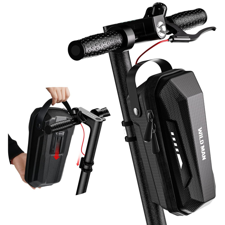 2/3L E Scooter Tasche wasserdichte - Lenkertasche für Elektroroller mit Schnellspanner Gestell - Vor
