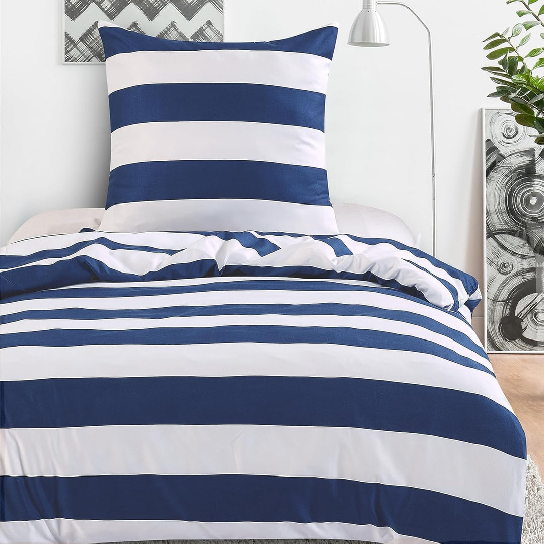 HENGWEI Blau Bettwäsche 140x200cm 2teilig Set, Extraweiches & bügelfrei Bettwäsche-Set,Mikrofaser Be