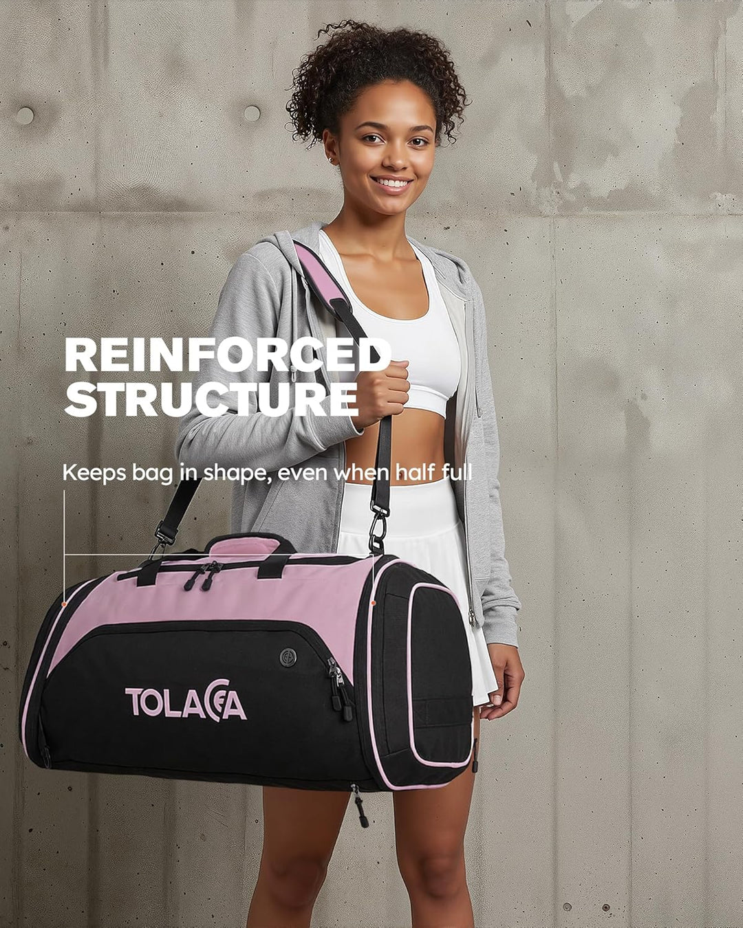 Tolaccea Sporttasche 56–70L für Herren & Damen – Erweiterbare Reisetasche mit Schuhfach & Nassfach,