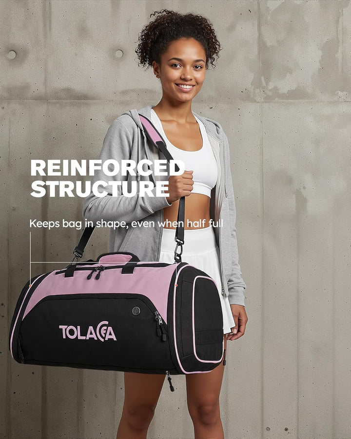 Tolaccea Sporttasche 56–70L für Herren & Damen – Erweiterbare Reisetasche mit Schuhfach & Nassfach,
