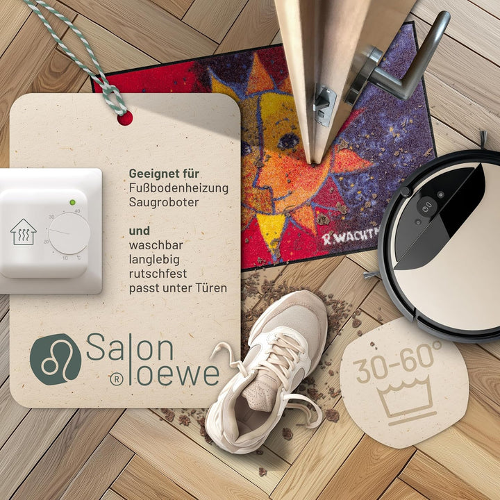 Salonloewe Rosina Wachtmeister Fussmatte Sole 50x75 cm Katzen bunt witzig Eingangs-Matte Fussabtrete