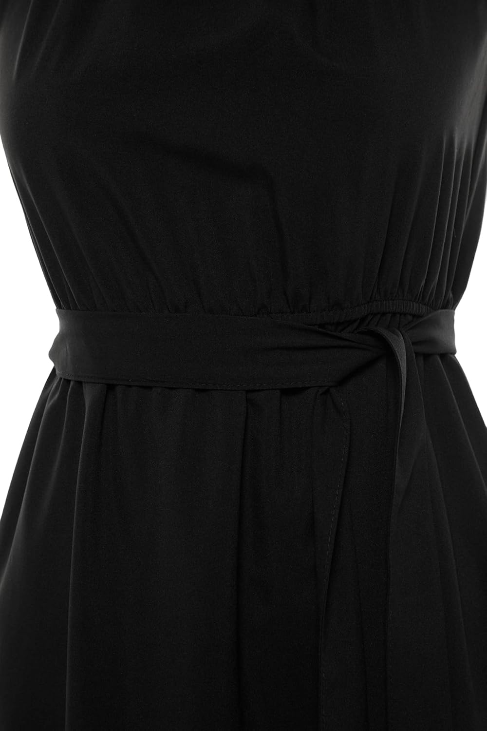 TRENDYOL Frau Midi A-Linie Regular Fit Webstoff Kleid 42 Schwarz, 42 Schwarz