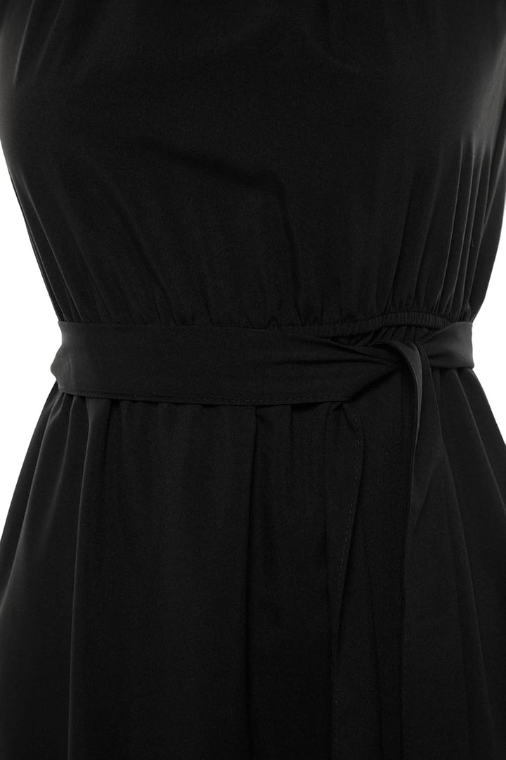 TRENDYOL Frau Midi A-Linie Regular Fit Webstoff Kleid 42 Schwarz, 42 Schwarz