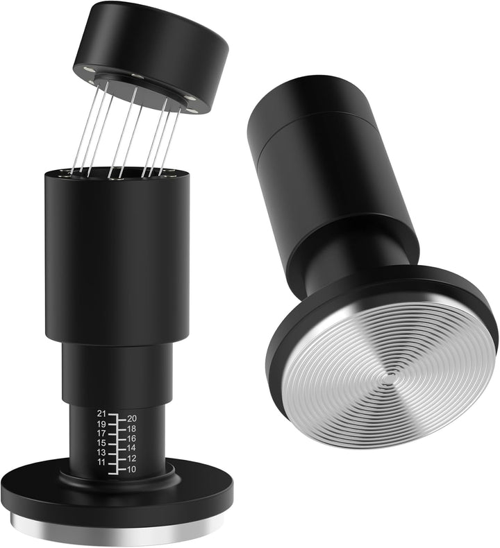 2-in-1 Espresso Tamper 58 mm mit WDT Tool – Kalibrierter 30-lb Tamper & 12-Nadel Espresso-Nadelverte
