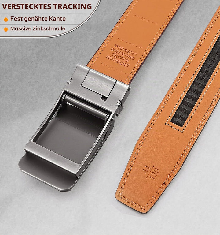 BULLIANT Gürtel Herren, Gürtel Ratsche Ledergürtel Automatikschliesse für Herren Anzug Business Klei