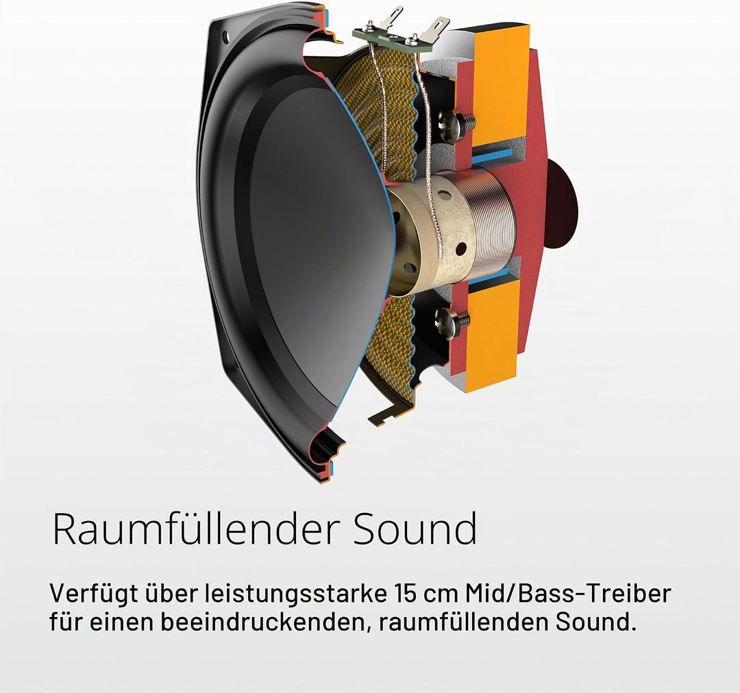 Q Acoustics 5050 Standlautsprecher Satin Schwarz (Einzellautsprecher) - 2,5 cm Hochtöner - Stereoanl