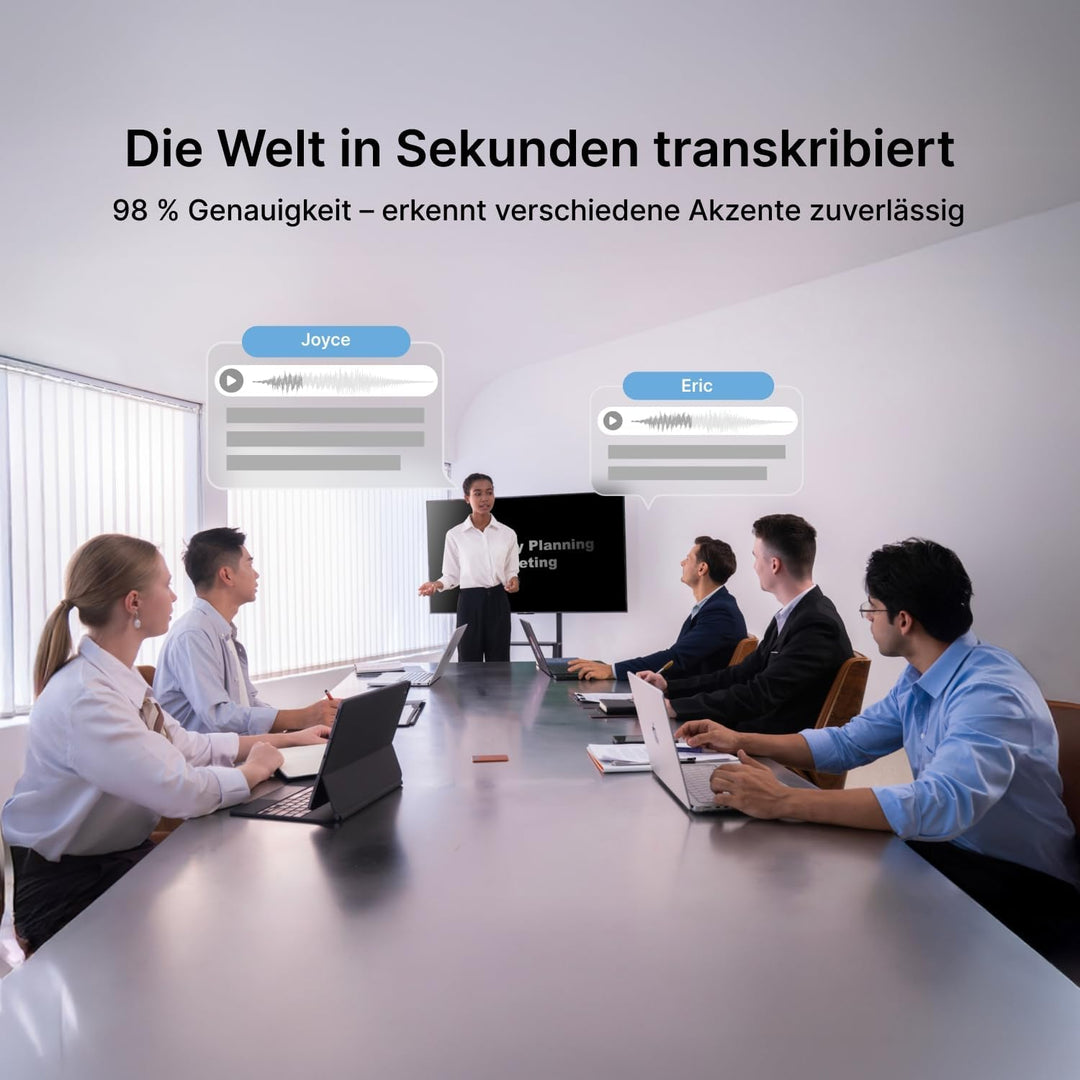 Comulytic Note Pro KI Digitales Diktiergerät Aufnahmegerät mit unbegrenzte Transkription & Zusammenf