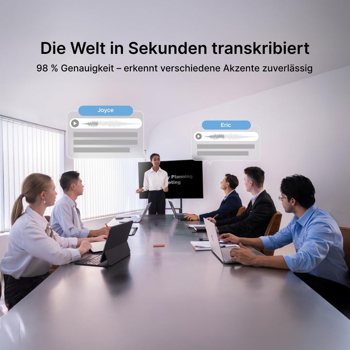 Comulytic Note Pro KI Digitales Diktiergerät Aufnahmegerät mit unbegrenzte Transkription & Zusammenf