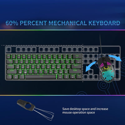 Dierya DK61se Gaming Tastatur,60% Prozent Mechanische Tastatur mit Red Linear Switch,Ultra-Compact M