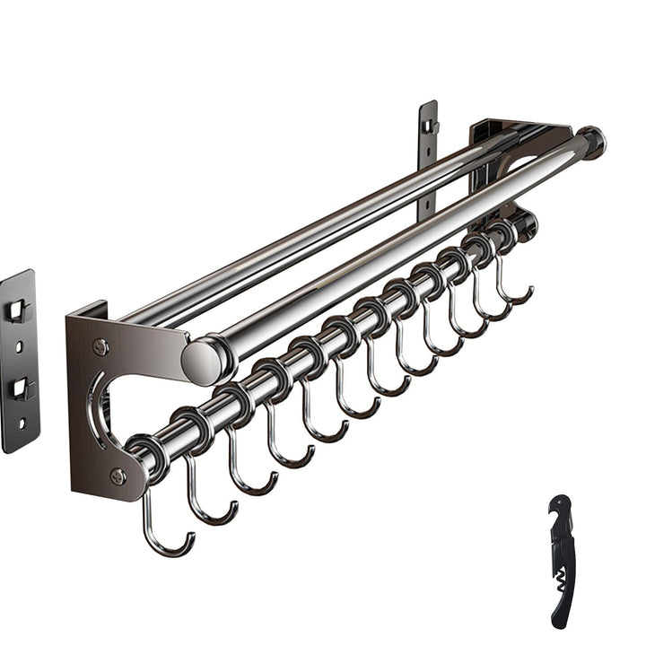 küchenhalterung für küchenhelfer, Hängende Topf Rack, Platzsparende Küchenutensilien Rack mit Haken,