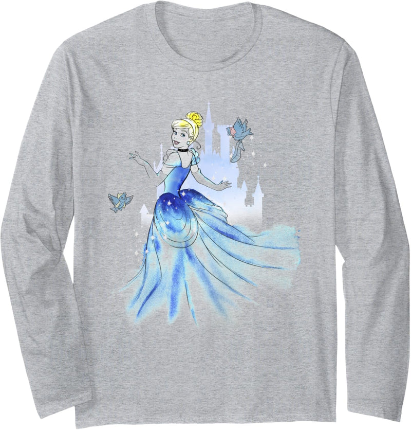 Disney Cinderella Birds & Castle Watercolor Art Langarmshirt