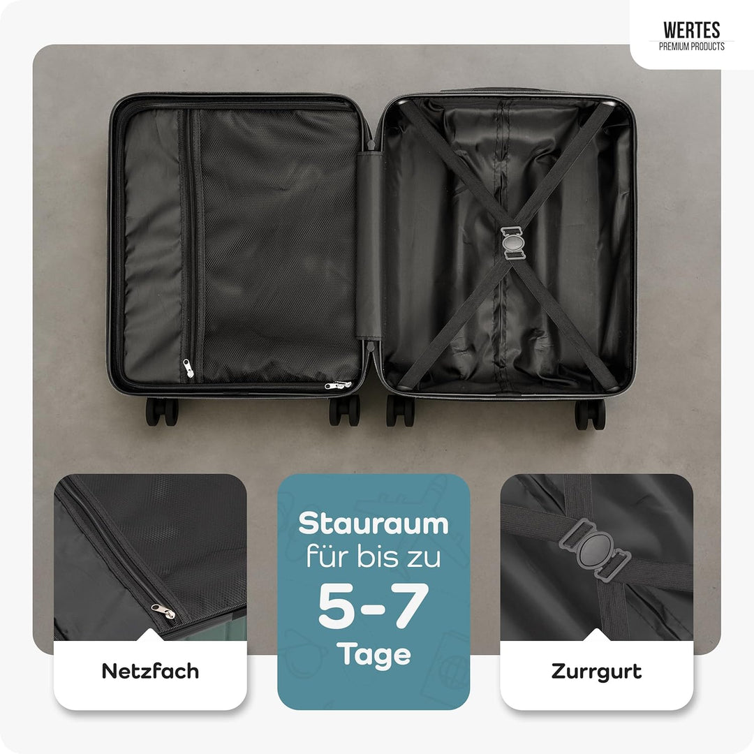 Handgepäck Koffer 55x40x20cm - 36L - TSA Schloss - Kabinenkoffer mit Dopperollen, Reisekoffer, Handg