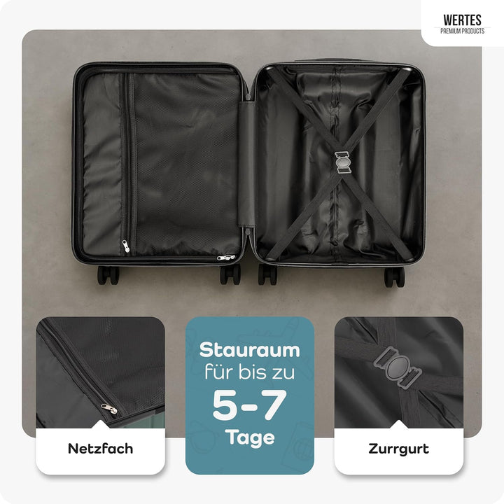 Handgepäck Koffer 55x40x20cm - 36L - TSA Schloss - Kabinenkoffer mit Dopperollen, Reisekoffer, Handg