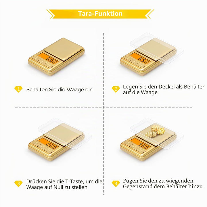 UNIWEIGH Mini-Taschenwaage, 100 g/0,01 g, digitale Gramwaage mit Abdeckung, kleine Reise-Unzen-Waage