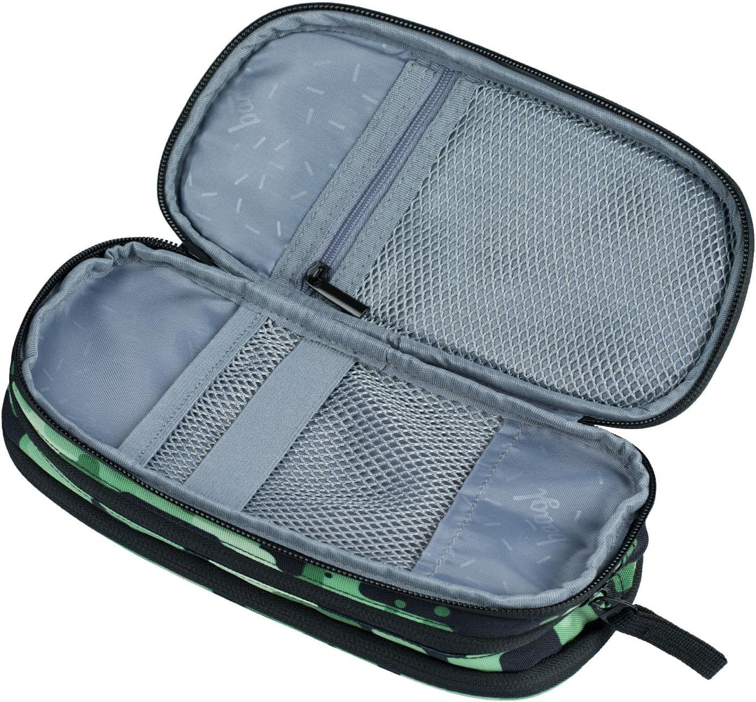 Baagl Federmäppchen Federmappe mit 3 Fächer Mädchen Jungen Kinder - Green | Das Eggy Mäppchen und di
