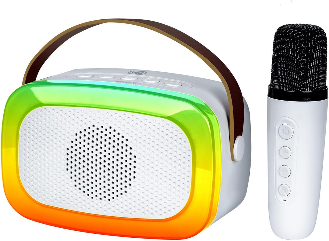 Trevi XR 8A01 MINIPARTY Verstärkter Karaoke Lautsprecher für Kinder, 10 W, mit Mikrofon, kabellosem