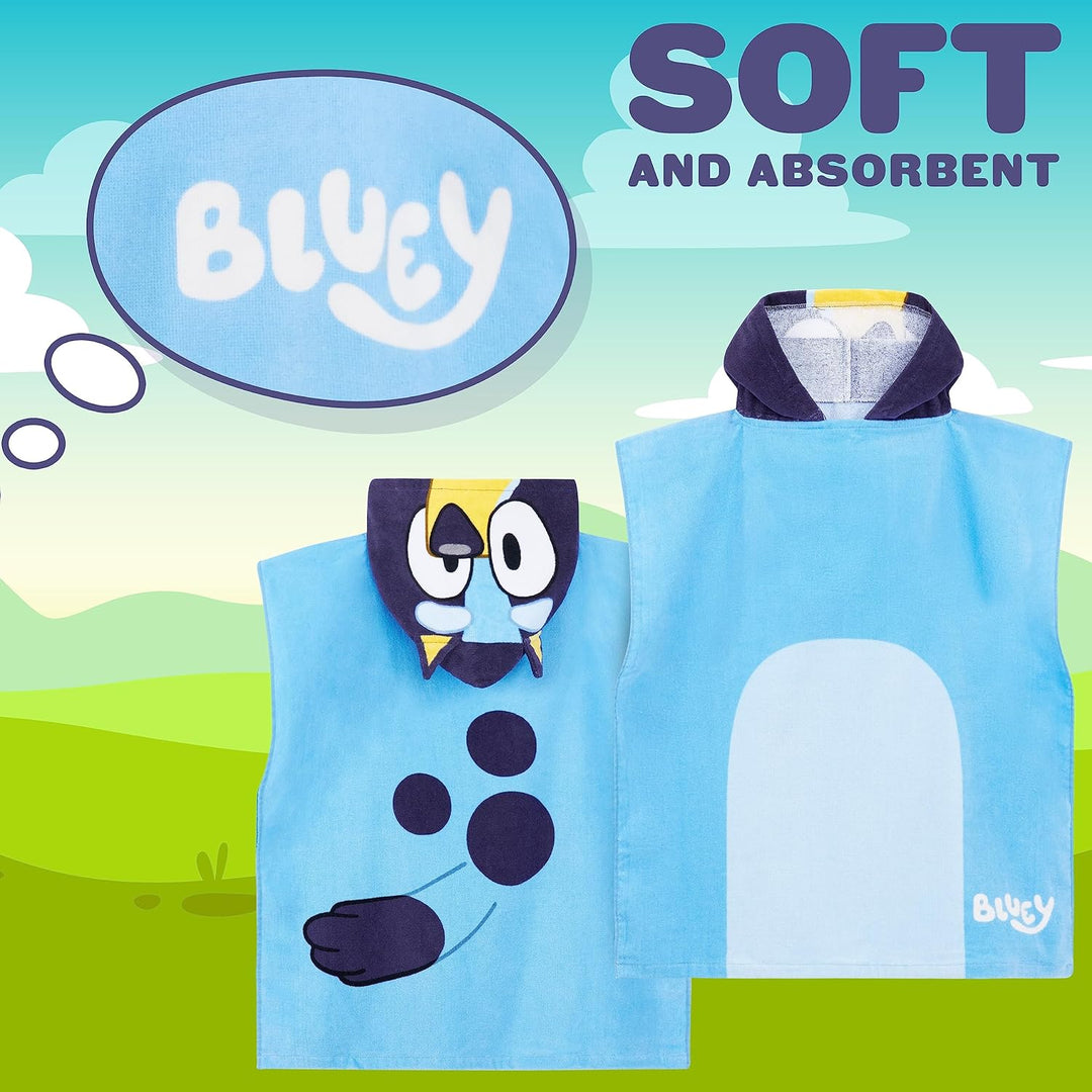 BlueY Badeponcho Kinder mit Kapuze Baumwolle Frottee Poncho Handtuch Kinder Jungen Mädchen Kaputzenh