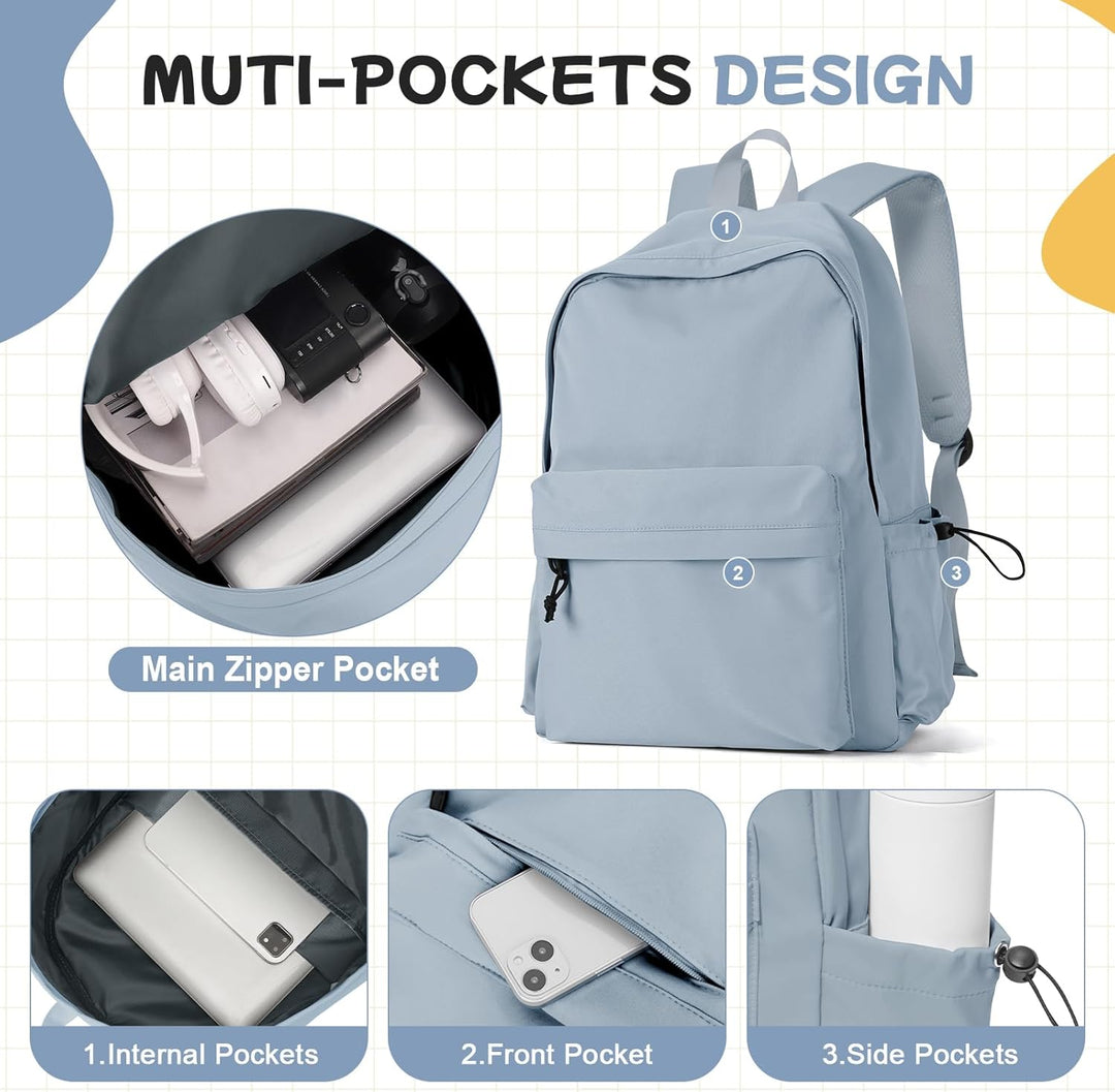 WEPLAN Schulrucksack Teenager Mädchen Rucksäcke Damen Schule Casual Schultaschen Unisex Schultasche