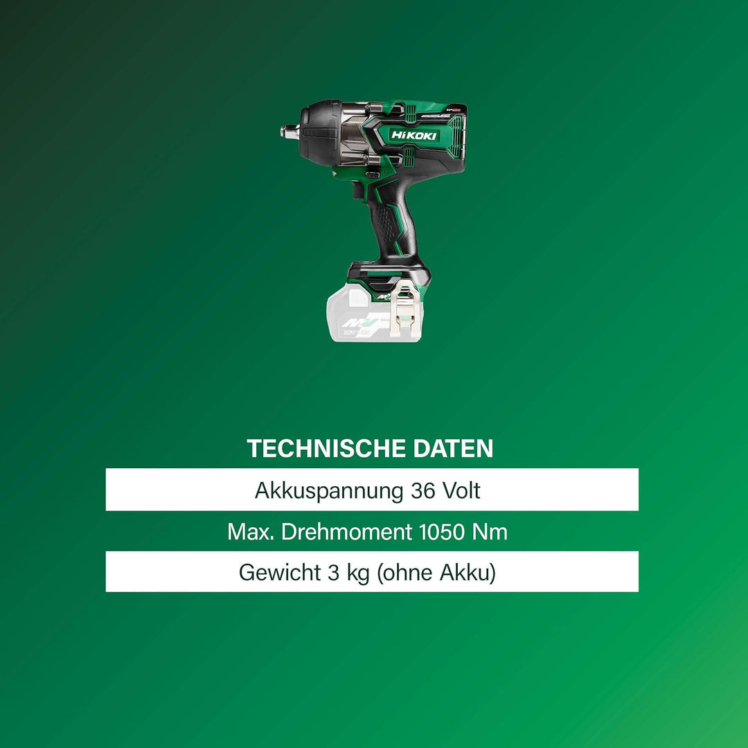 WR36DB Schlagschrauber, 36 V -ohne Akku, Ladegerät und