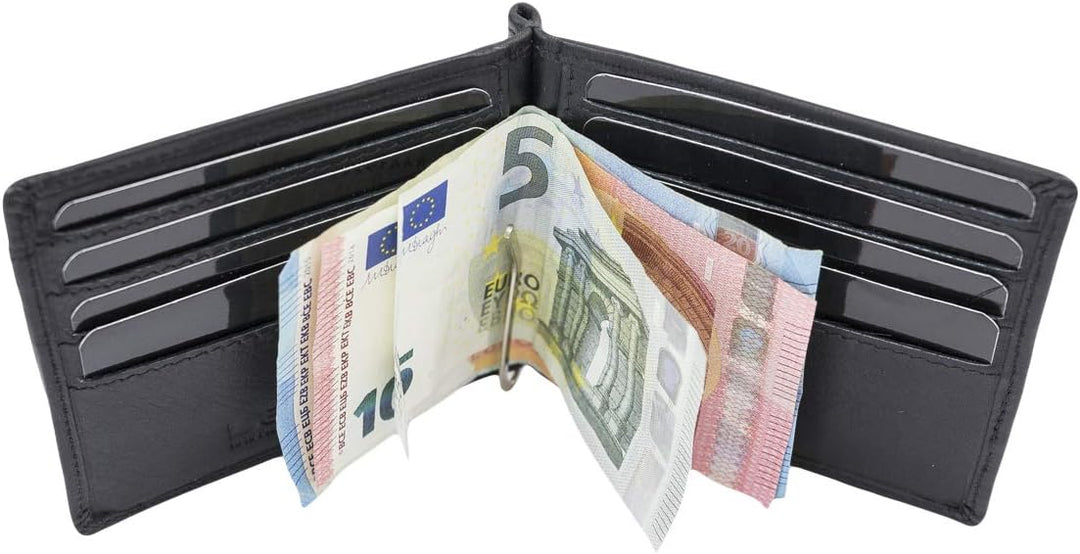 LEAS Dollar Clip mit Kleingeldfach RFID Geldscheinklammer flach Geldklammer Money Clip extra dünn fü