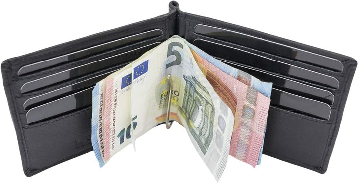 LEAS Dollar Clip mit Kleingeldfach RFID Geldscheinklammer flach Geldklammer Money Clip extra dünn fü