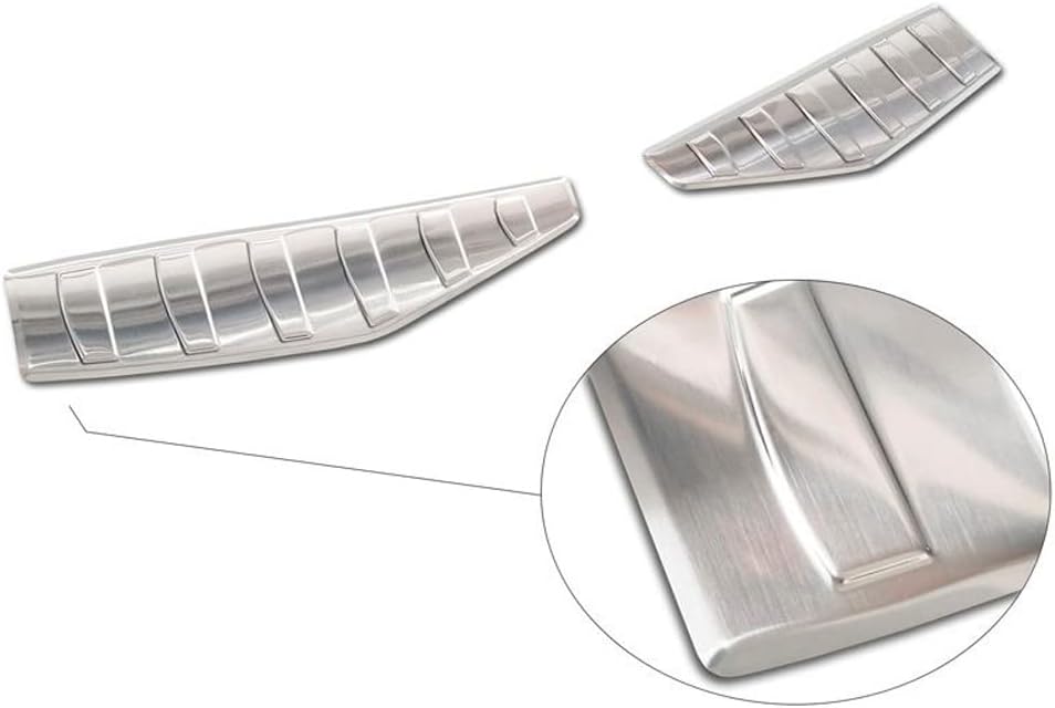 Avisa Edelstahl Heckstossstangenschutz kompatibel mit Ford Mustang Mach-E 2020- 'Ribs' (2-Teilig)