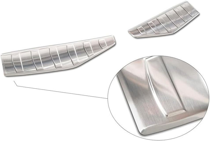 Avisa Edelstahl Heckstossstangenschutz kompatibel mit Ford Mustang Mach-E 2020- 'Ribs' (2-Teilig)