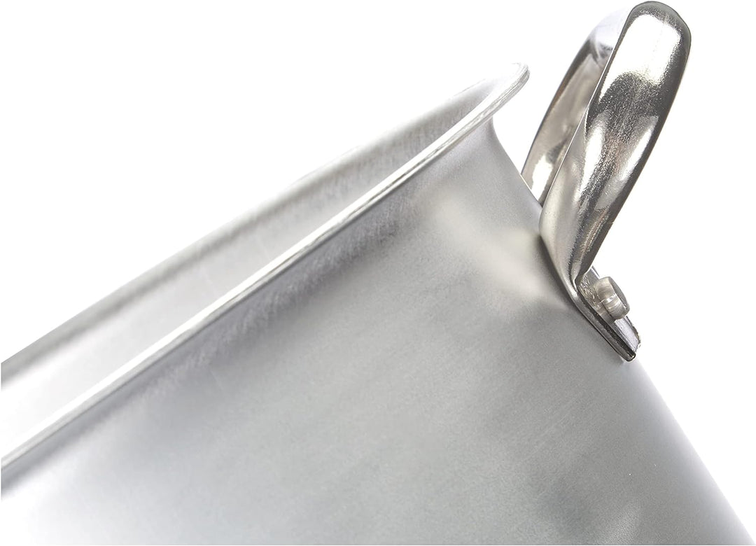 Pentole Agnelli Kochtopf oval mit Deckel, aus Aluminium, mit 2 Griffen aus Edelstahl, Silber 34x23x1